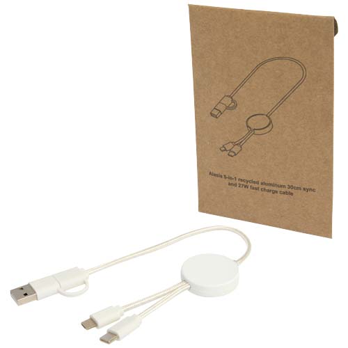 Cable 5 en 1 de plástico reciclado de 30 cm para sincronización de datos y carga rápida de 27 W "Citala"