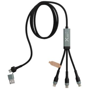 Cable de carga ultrarrápida de 100 W 5 en 1 de rPET "SCX.design C53"