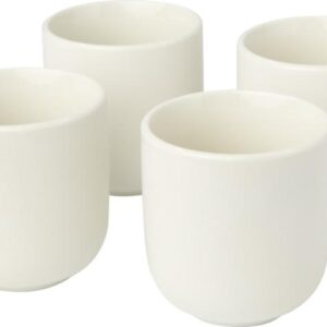 Dos tazas de vidrio de doble pared de 100 ml con posavasos de bambú "Manti"